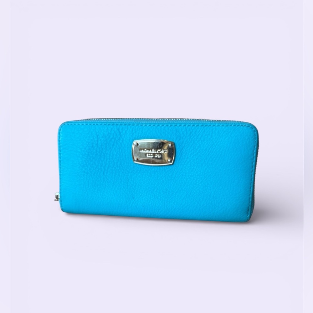 Michael Kors Turquoise Wallet with Gold Accent